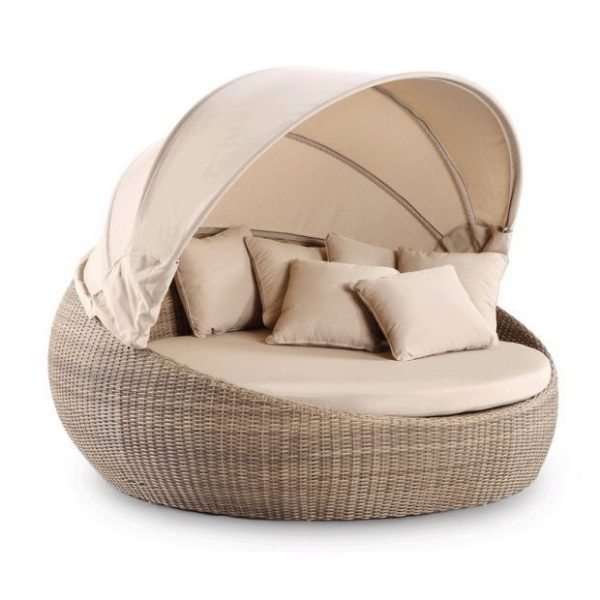 Outdoor Wicker Patio Daybed Synthetic Rattan