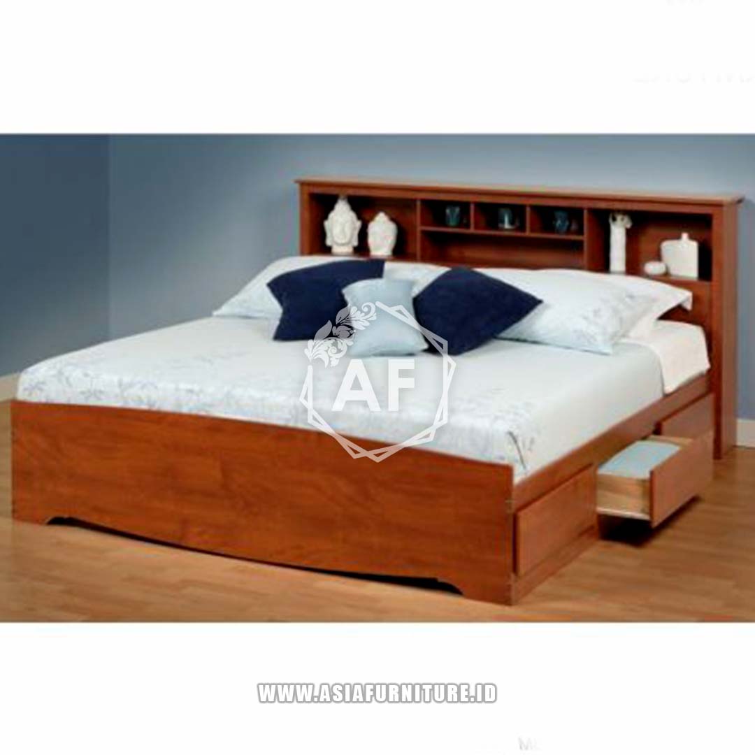 Tempat Tidur Minimalis Jati Rak 2
