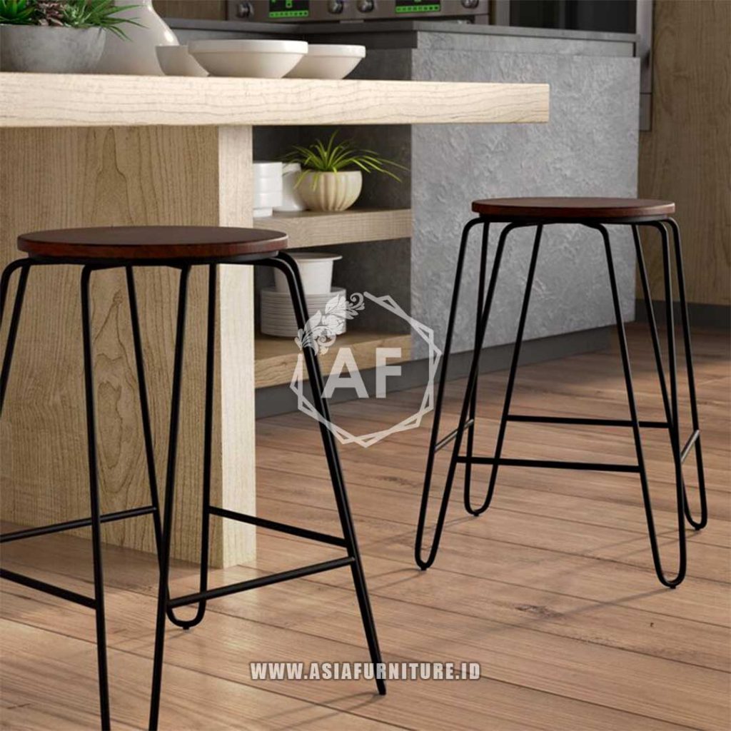 Kursi Bar Mini Besi Bulat - Asia Furniture Living