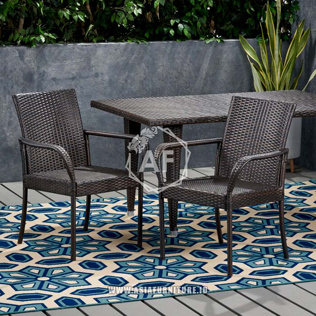 Kursi Cafe Rotan Klasik Black
