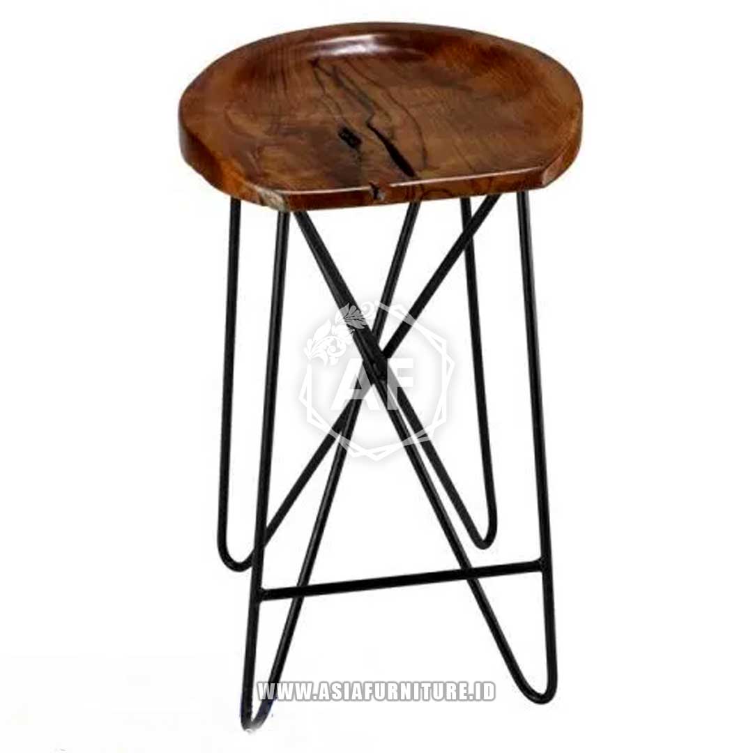 Kursi Bar Besi Kayu Modern Simpel 2