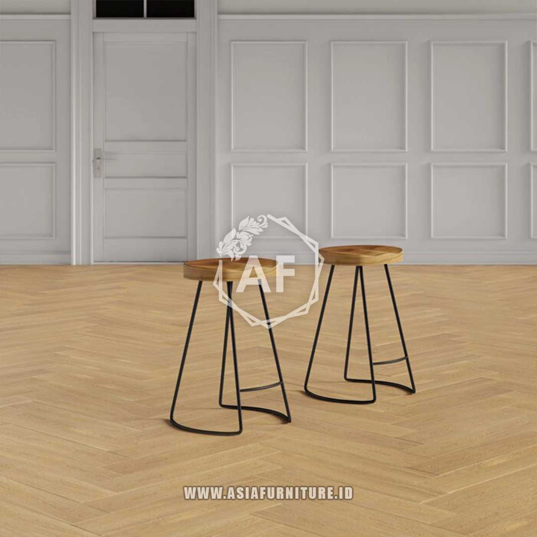 Kursi Bar Minimalis Besi Kayu 2