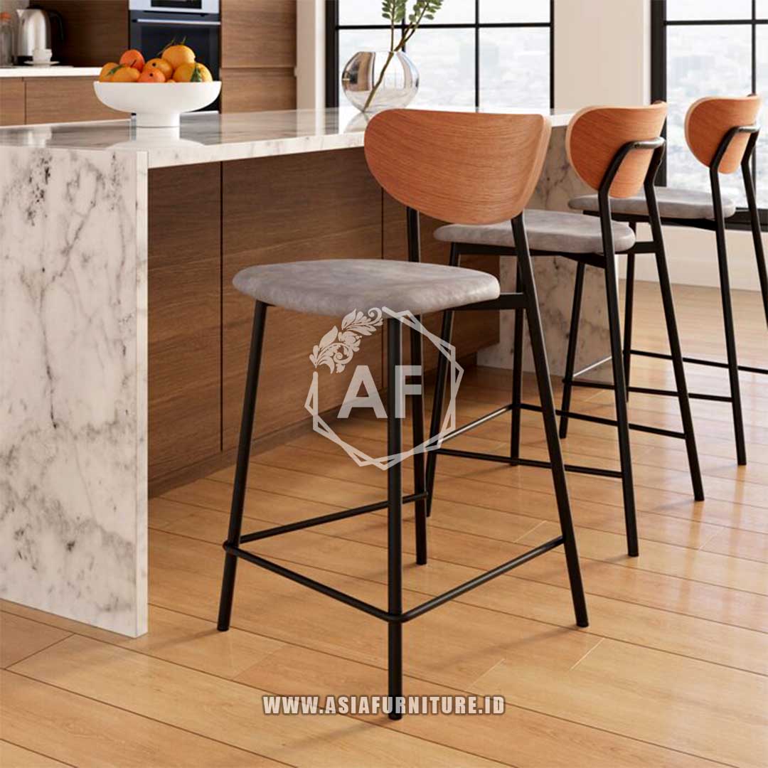 Kursi Bar Modern Besi Kayu 2